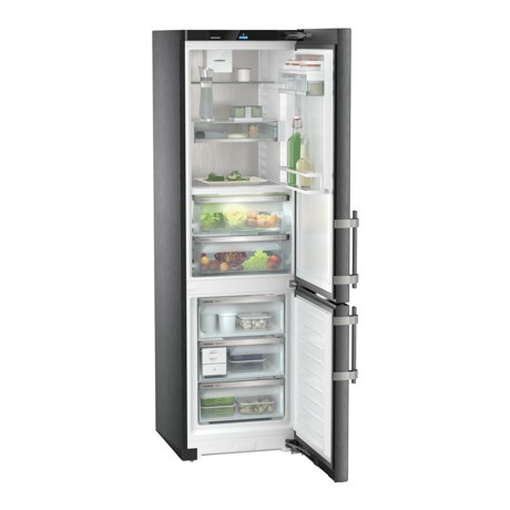 Combina frigorifica Liebherr CBNbsa 575i Prime, NoFrost, BioFresh, 60 cm, 362 l, EasyTwist-Ice, SmartDeviceBox, SoftTelescopic, Sertar Meat & Dairy, Clasa A, BlackStee